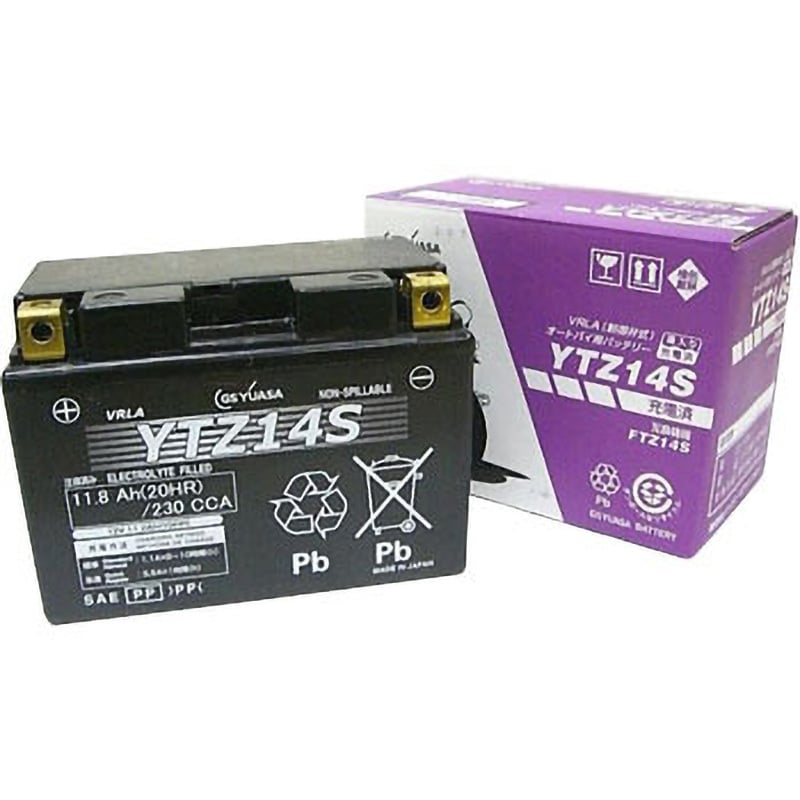 YTZ14S 12V高始動形VRLA(制御弁式)バッテリー液入り 1個 GSユアサ 