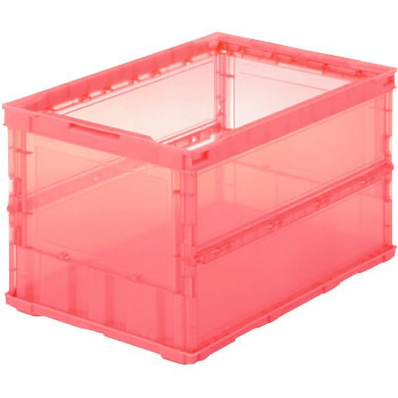 TSK-O50B-R スケルコンオリコン TRUSCO 容量52.7L 透明レッド色 外寸