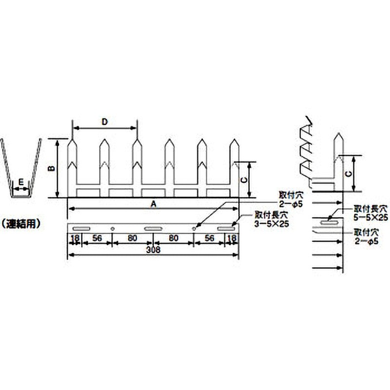 TH-308SA SUSアムレット忍び返し ACE(エース) 1枚 TH-308SA