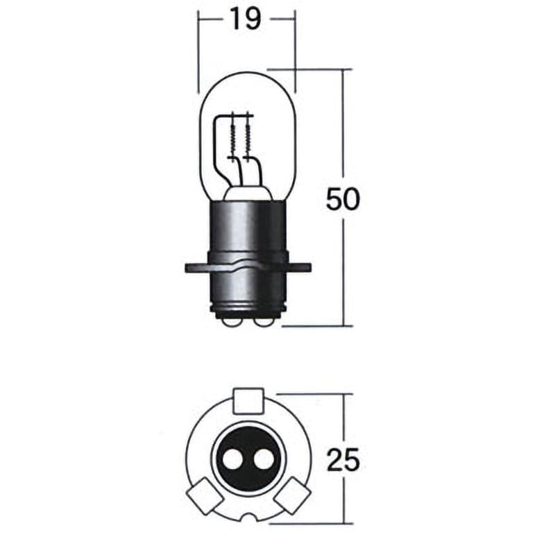 1P2087 2輪車用ヘッド球 T19 12V(ダブル球) 1個 M&H 【通販サイト