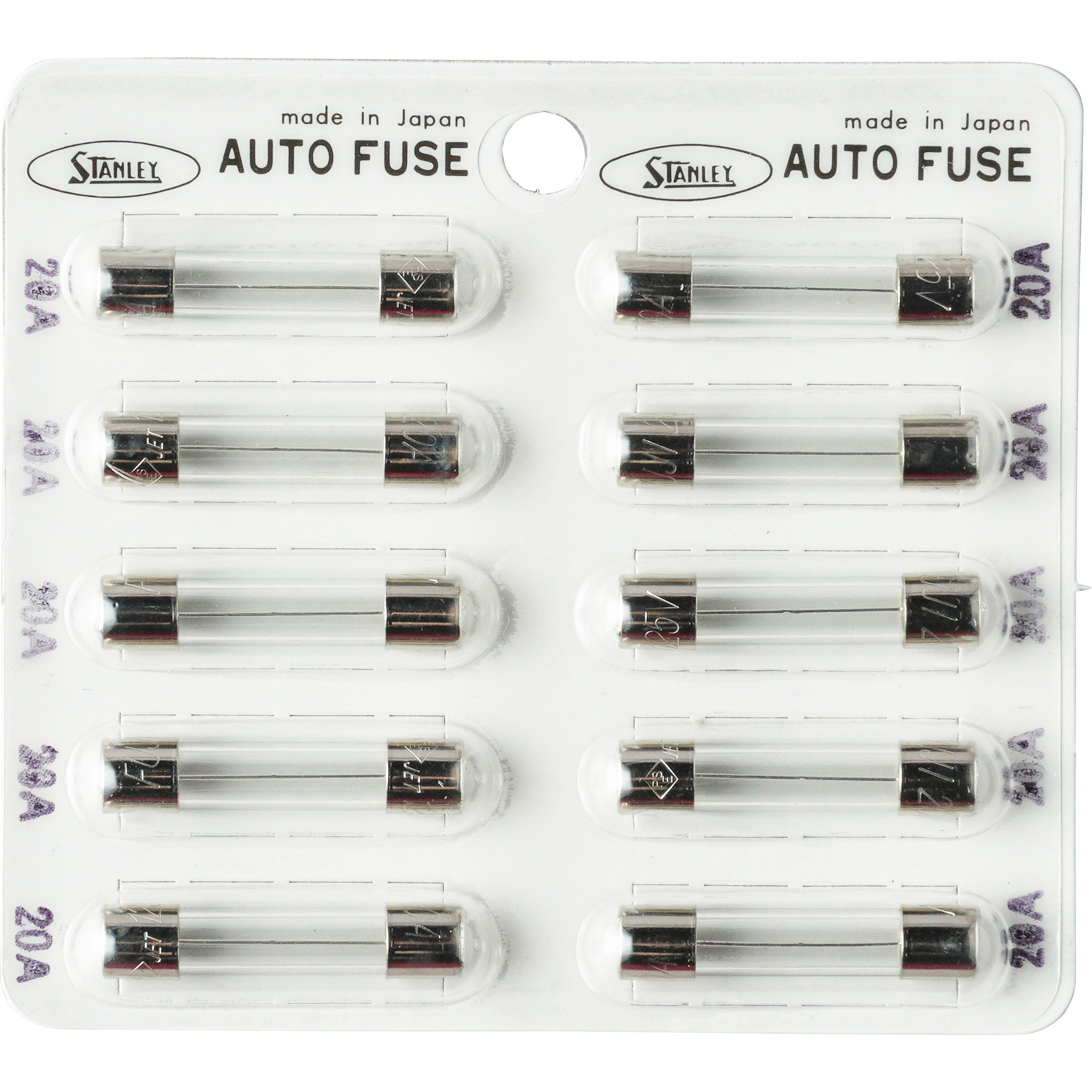 SAF-3020 ガラス管ヒューズ 30mm STANLEY(スタンレー電気) 1パック(10
