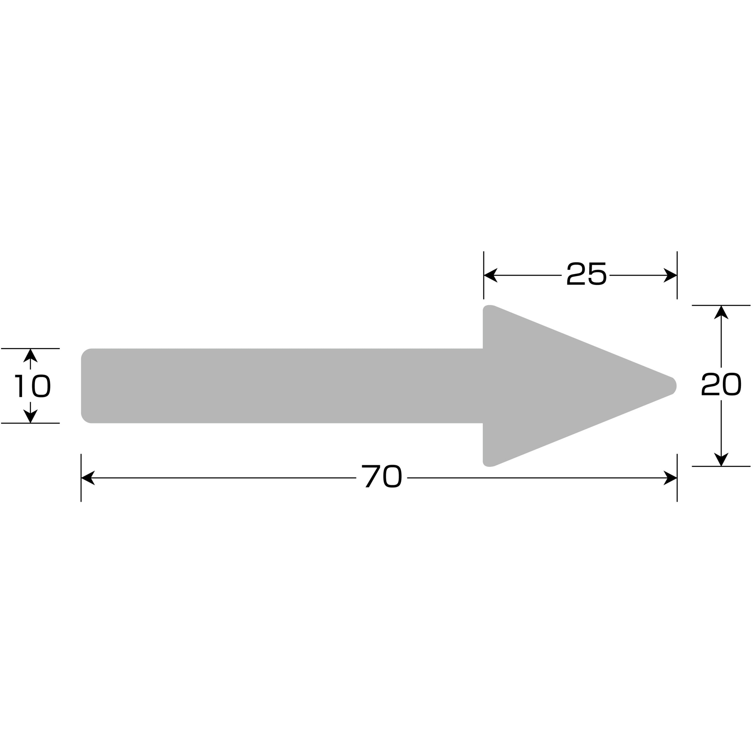 貼矢80 配管識別方向表示ステッカー 日本緑十字社 寸法10×70×20×25mm 1