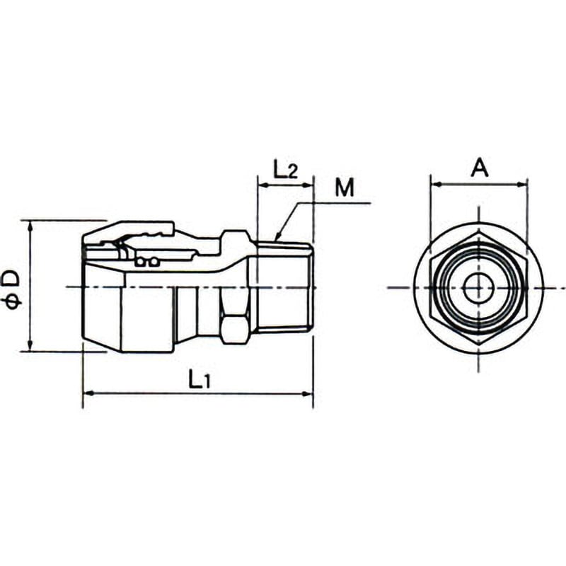 NAM13J プッシュマスターオスアダプター BRIDGESTONE(ブリヂストン) 水(給水専用) ねじR1/2 サイズNAM13J -  【通販モノタロウ】