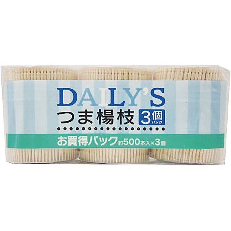 3個入 デイリーズつま楊枝 1パック(500本×3個) 大和物産 【通販