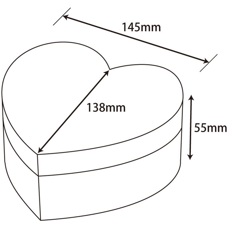 ハート型装飾ボックス 日本製 HEIKO 箱 クリスタルボックス スタンダードタイプ ハート型