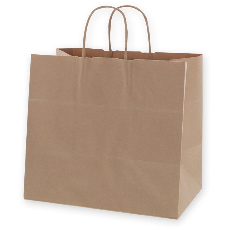 茶無地 手提げ紙袋 HEIKO 茶無地色 幅320mmマチ200mm高さ290mm 1パック