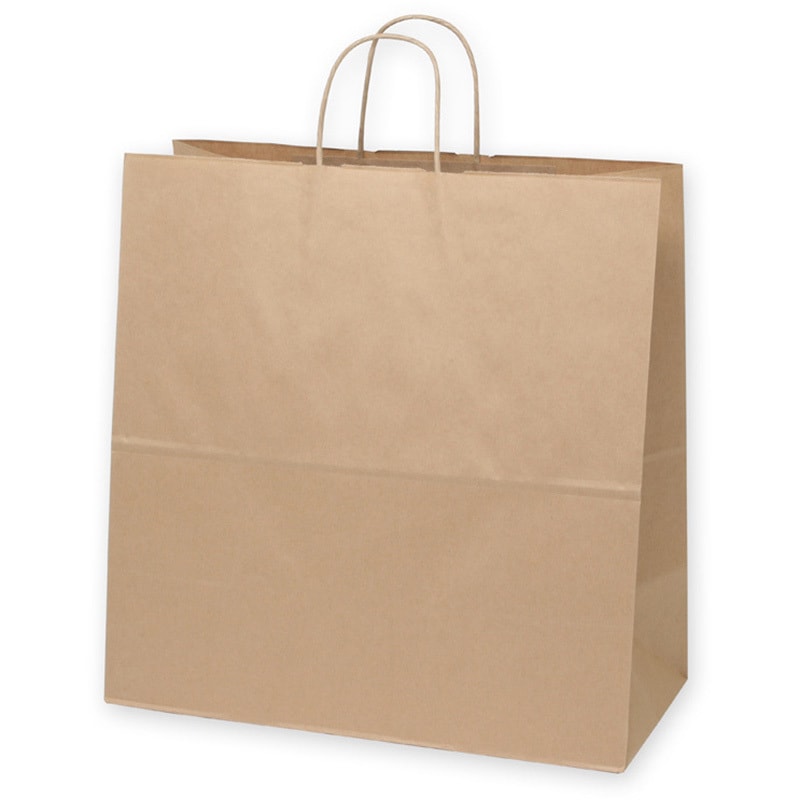 茶無地 手提げ紙袋 HEIKO 茶無地色 幅450mmマチ220mm高さ455mm 1箱(50枚×4パック)