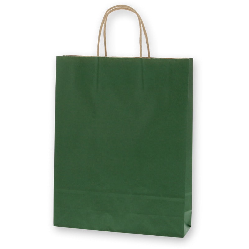 グリーン カラー手提げ紙袋 HEIKO グリーン色 幅270mmマチ80mm高さ340mm 1箱(50枚×4パック)