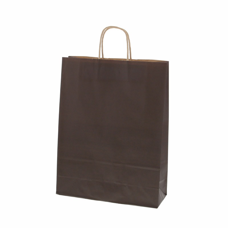 こげ茶 カラー手提げ紙袋 HEIKO こげ茶色 幅320mmマチ115mm高さ410mm 1箱(50枚×4パック)