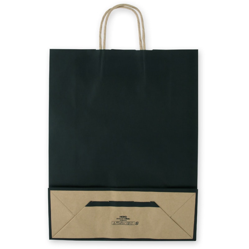 黒 カラー手提げ紙袋 HEIKO 黒色 幅320mmマチ115mm高さ410mm 1箱(50枚