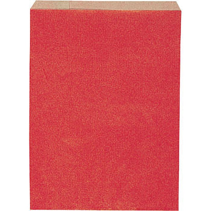 赤 カラー平袋(ベロ付き 筋入無地) HEIKO 幅215mm高さ290mm 1箱(200枚×10パック)