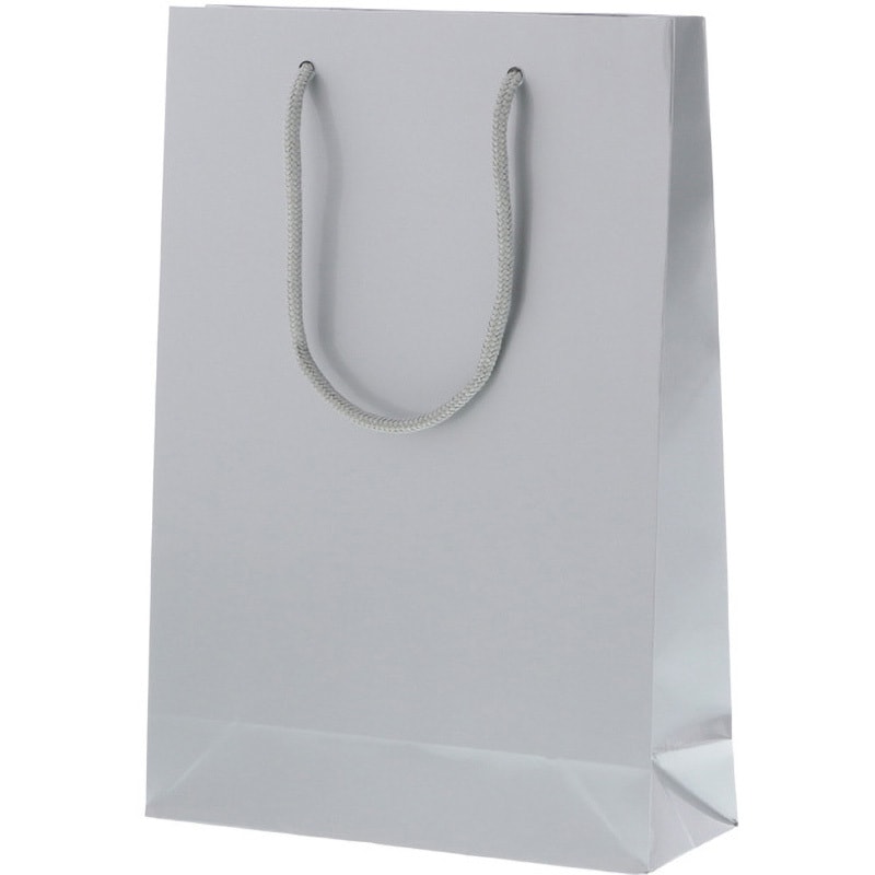 銀 手提げ紙袋(PPフィルム貼り) HEIKO 銀色 幅225mmマチ80mm高さ320mm 1箱(10枚×30パック)