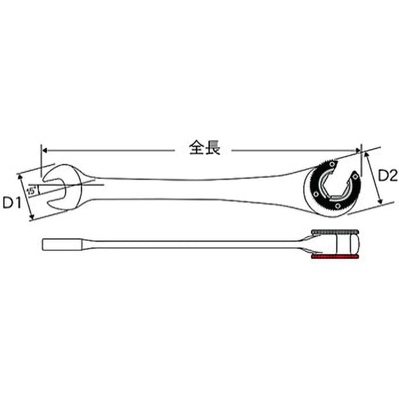 FNG-08 フレアナットギアレンチ Pro-Auto 全長160mm FNG-08 FNG-08 フレアナットギアレンチ Pro-Auto 全長160mm FNG-08
