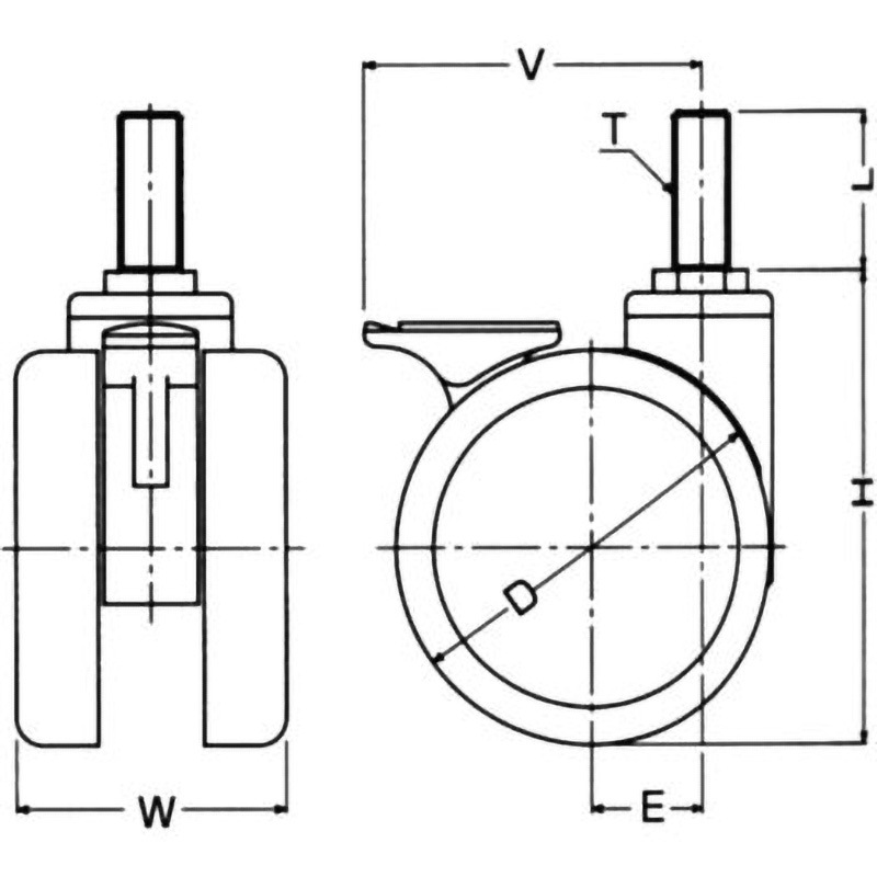 7061A-FA1100 706A・自在車ストッパー付(ナイロンホイール・ウレタン車・B入)グレー ハンマーキャスター 車輪径100mm車輪幅69mm  7061A-FA1100 6,373円