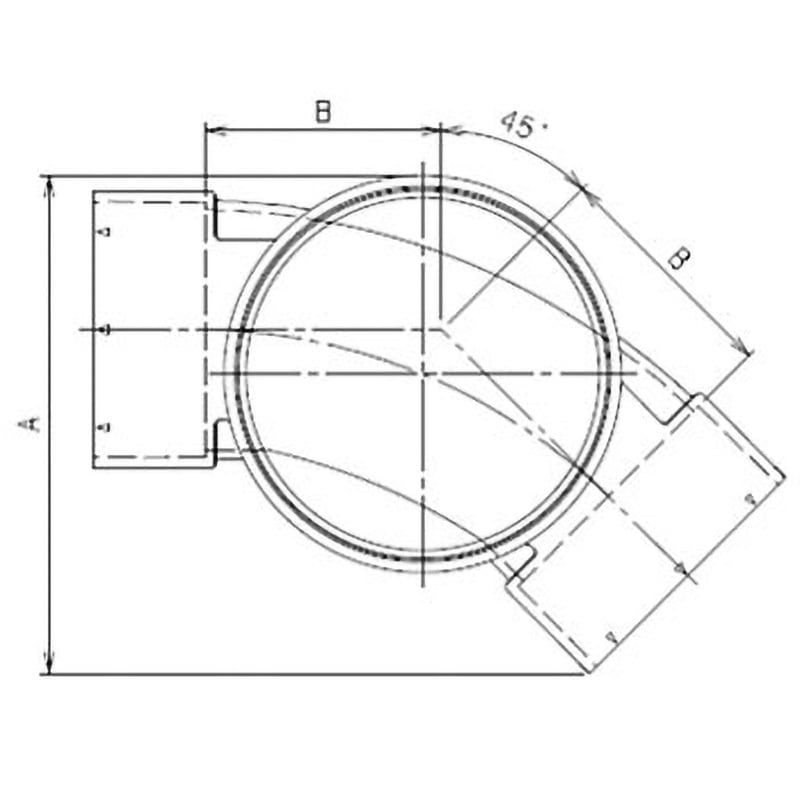 M-45L 45度曲りマス 前澤化成工業 サイズ150-200 M-45L - 【通販