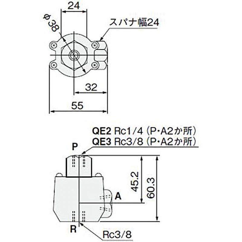 QE2 クイックエキゾースト弁(急速排気弁) 1個 コガネイ 【通販