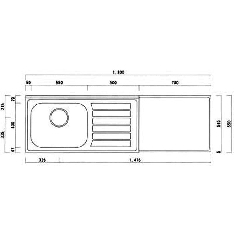 N55-180GL 公団型流し台(C型・N型) ニッサンハロー 間口1800mm N55-180GL 公団型流し台(C型・N型) ニッサンハロー 間口1800mm