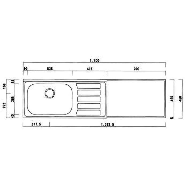 公団型流し台(C型・N型) 間口1700mm