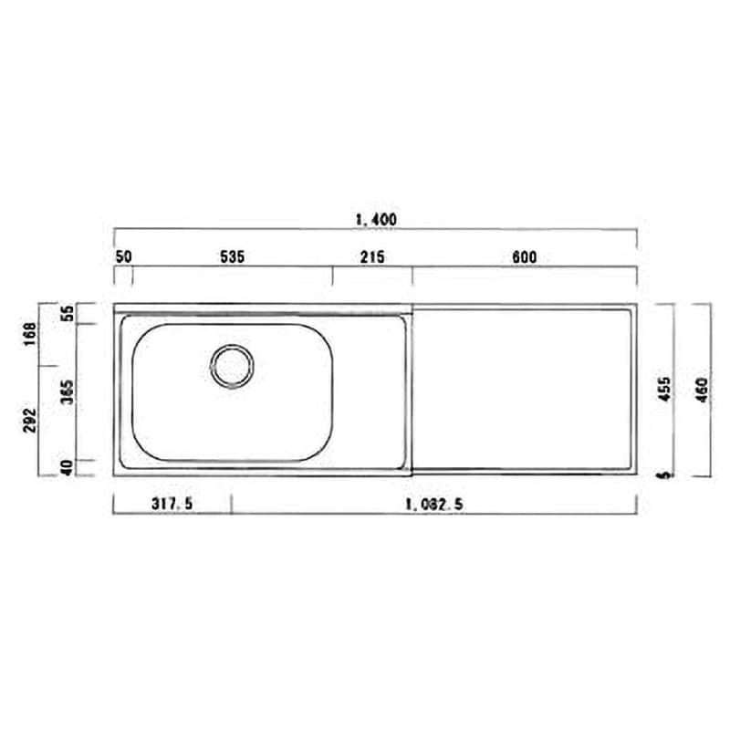 C46-140GL 公団型流し台(C型・N型) ニッサンハロー 間口1400mm - 【通販モノタロウ】