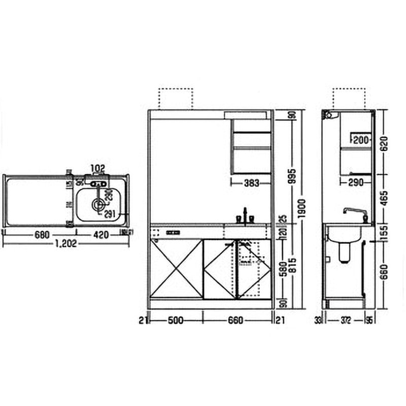 MW-120H1 ミニキッチン ニッサンハロー 間口1200mm