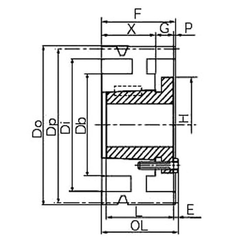 630-5V-6-85-BKW-HN　ウェッジプーリー　追加工　軸穴完成品　鍋屋バイテック（NBK）　軸径85 630-5V-6 ウェッジプーリー 5V形 NBK(鍋屋バイテック会社) 溝数6