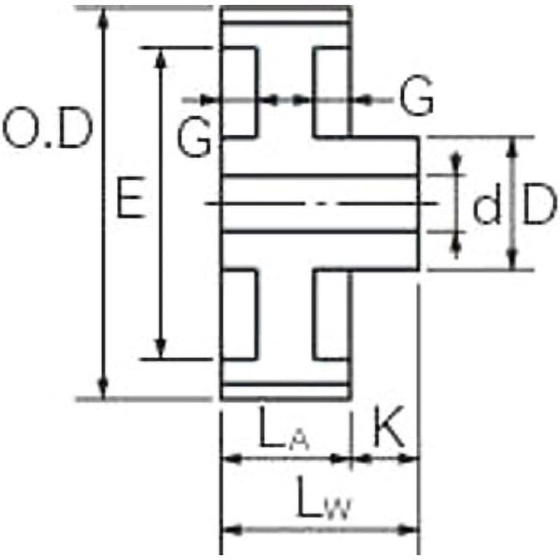 P48H100W タイミングプーリ H形 三ツ星ベルト W形 呼び幅25.4mm  P48H100W