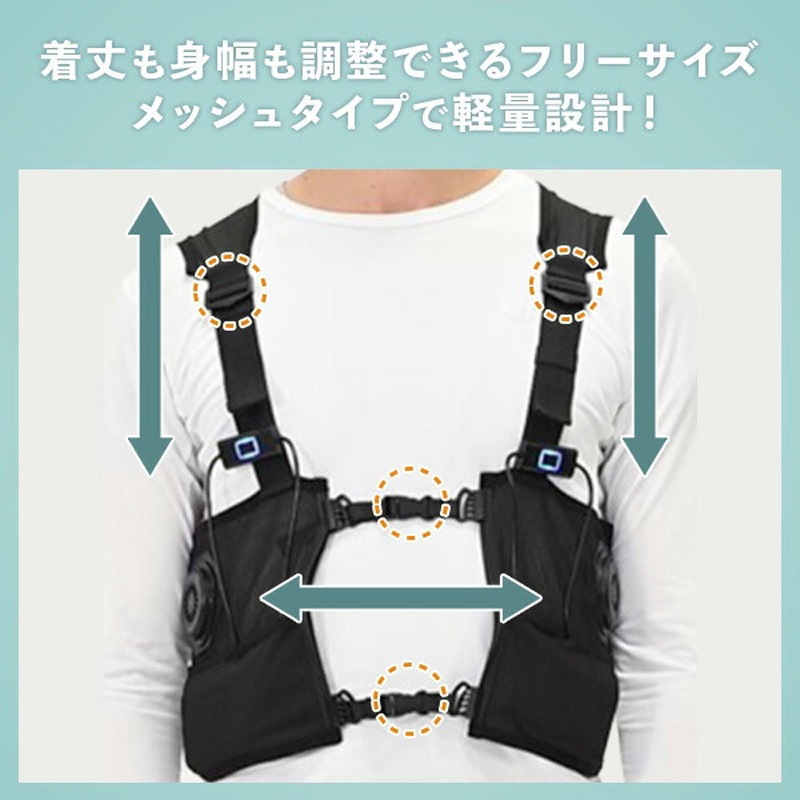 YPLT-FM3+FM3D+FT-MB002BK ペルチェベスト メッシュ 冷却/加熱