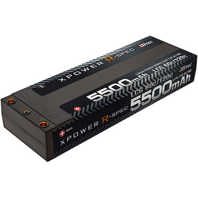 XPR5500-LCG Li-Po 7.4V 5500mAh LCG 60C/120C ハイテックマルチプレックスジャパン 寸法138×46×22.5mm