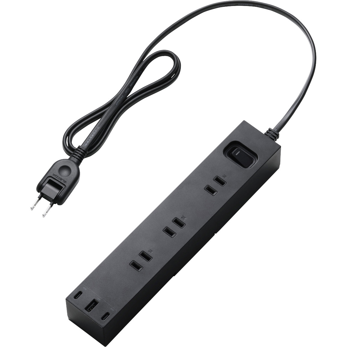 ECT-3910BK 電源タップ 延長コード 6個口 2P USB付 (コンセント×6 Type