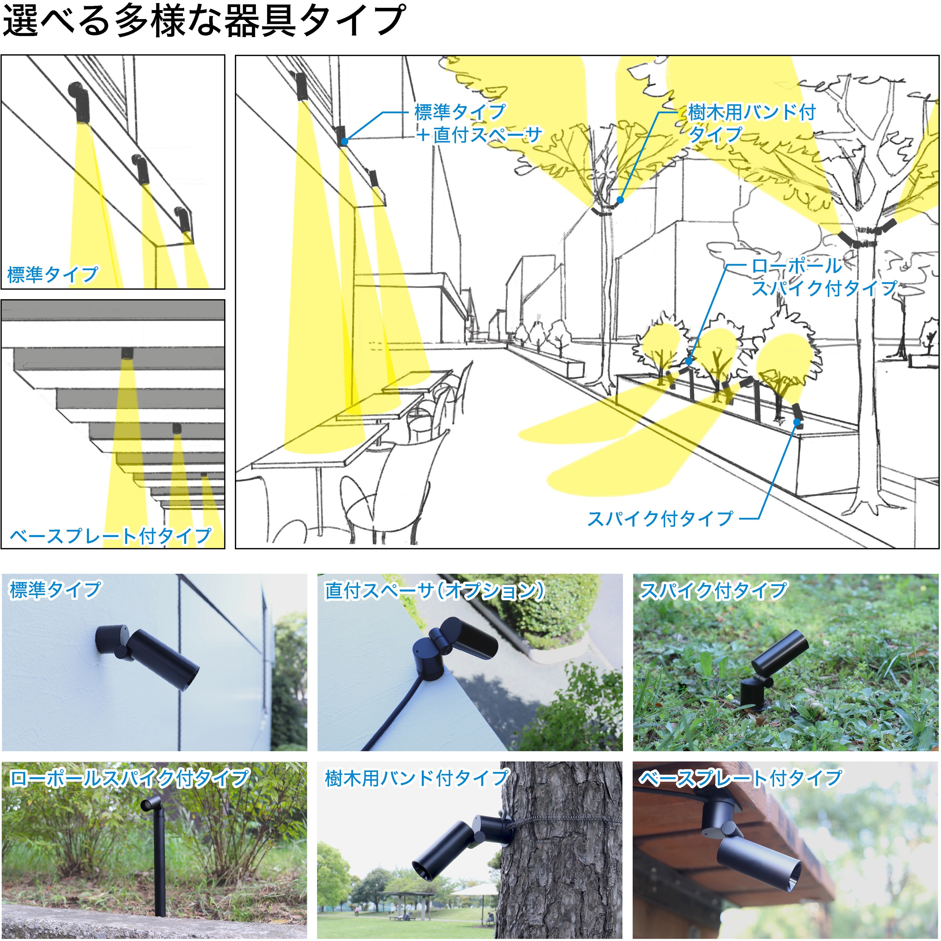 OSP01-27K-30D-HL-B 屋外用マイクロスポットライト・標準タイプ・HL付