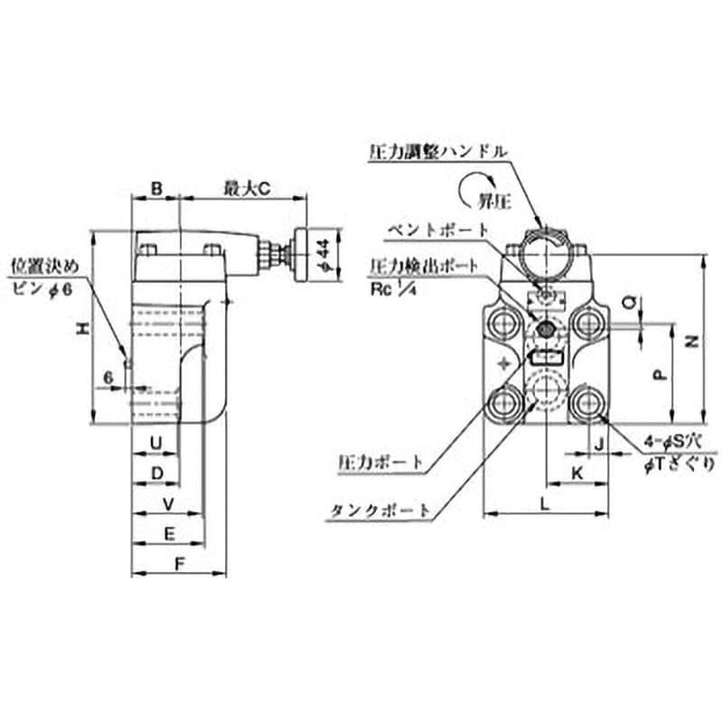 BG-06-32 パイロット作動形リリーフ弁 油研工業 圧力制御弁 サブプレート取付形 呼び6 BG-06-32 - 【通販モノタロウ】