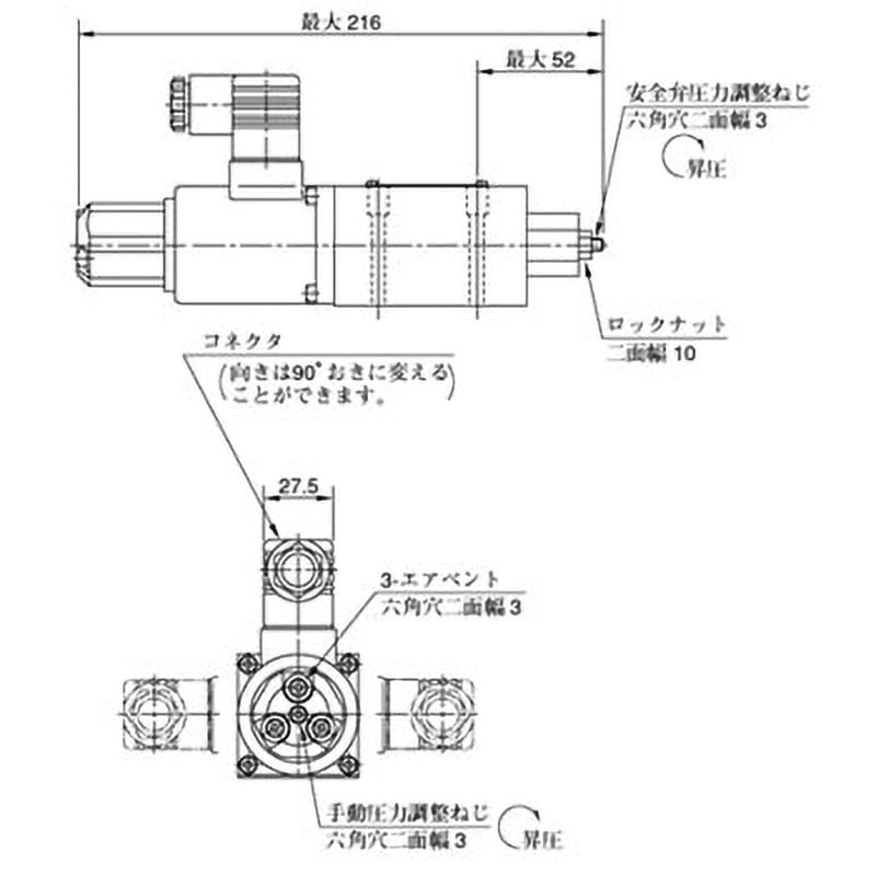 EDG-01V-B-1-PNT15-51 比例電磁式パイロットリリーフ弁 油研工業 サブプレート取付形