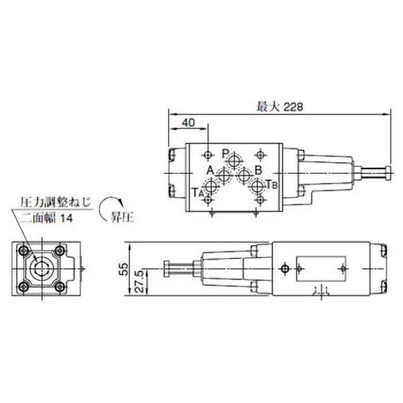 MHB-03-N-20 カウンタバランスモジュラー弁 油研工業 方向制御弁 最高使用圧力25MPa