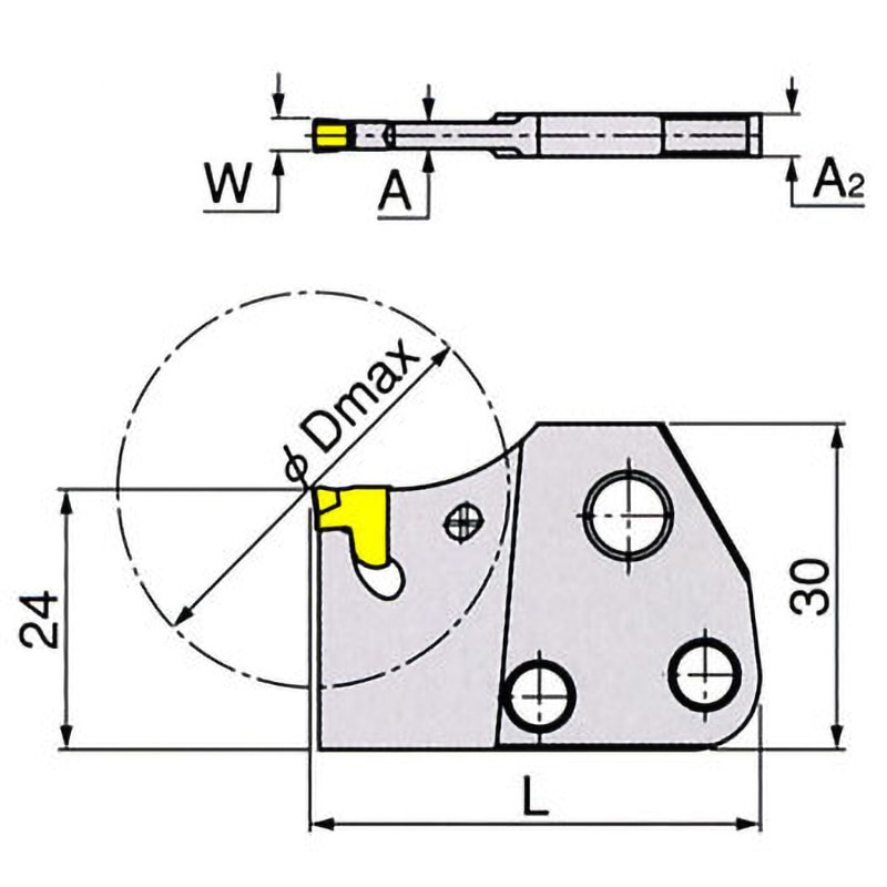 TGAD 1.4N 突切、溝入加工用アダプター 1個 イスカル 【通販モノタロウ】