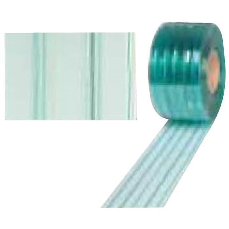 アキレスミエール ライン 一般制電（透明リブ付き）ビニールカーテン のれん 厚み2mm×幅300mm×長さ30M 1巻《法人宛限定》 ミエールライン一般制電（グリーン透明） | 石塚株式会社