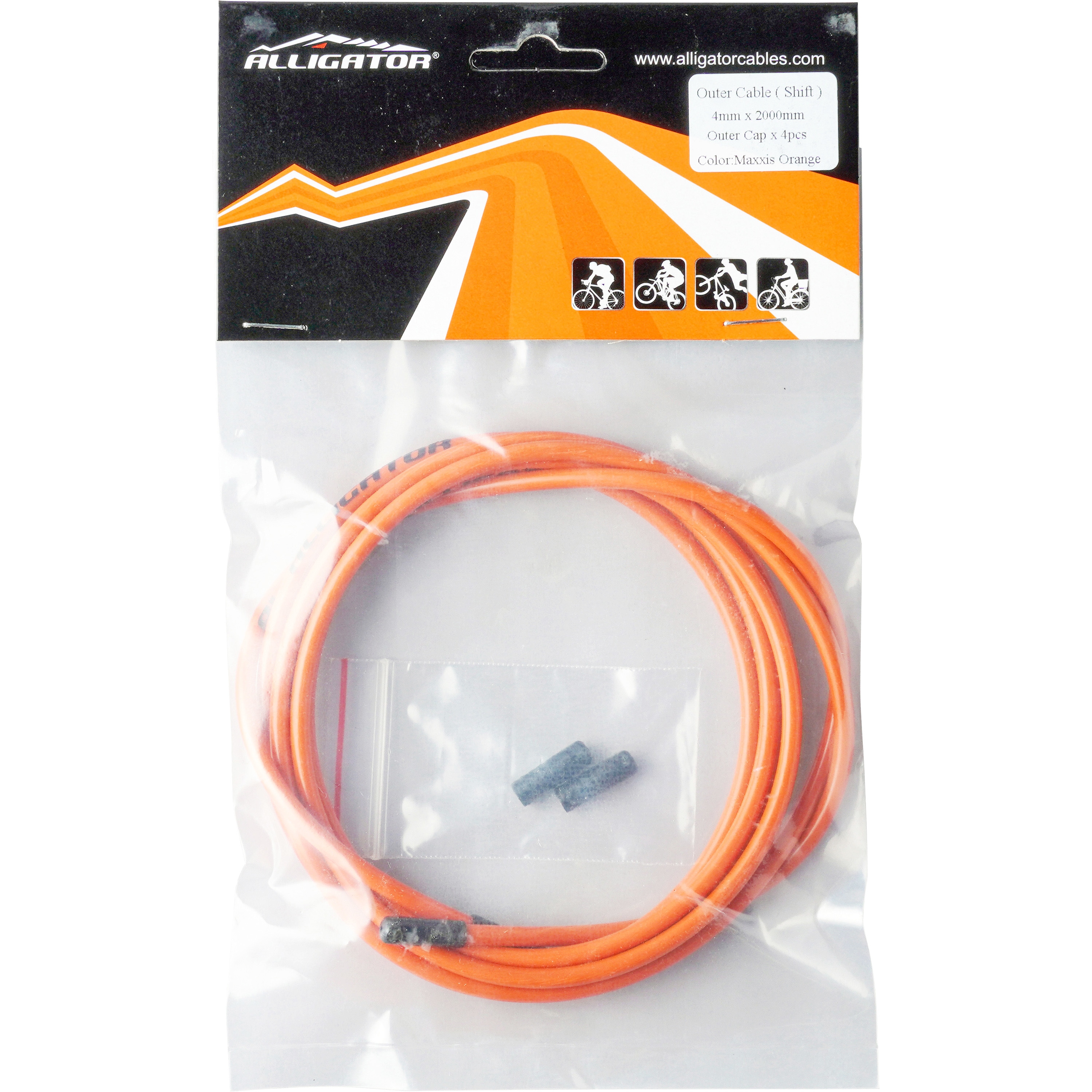 LY-166UD シフト用アウターケーブル ALLIGATOR(アリゲーター) オレンジ