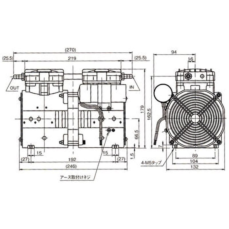 DOP-40D 揺動ピストン型ドライ真空ポンプ ULVAC(アルバック) 電源AC - 【通販モノタロウ】