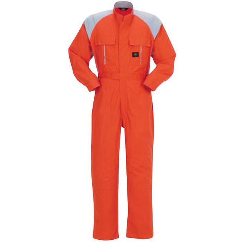 412 412 ストレッチ長袖ツナギ服 DON(ヤマタカ) オレンジ×ライトグレー色