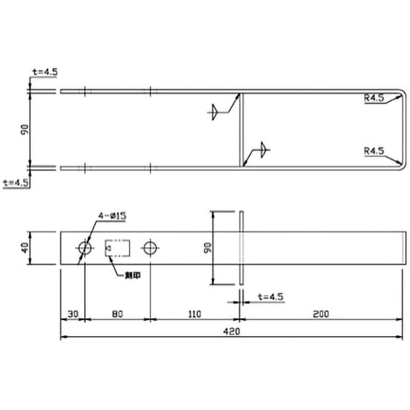 PB-42 柱脚金物 ノーブランド 全長420mm 1セット - 【通販モノタロウ】