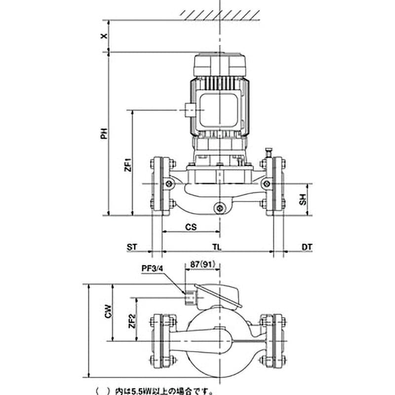 PE2-325-0.4T Pラインポンプ 川本ポンプ(川本製作所) 三相200V 口径32mm - 【通販モノタロウ】