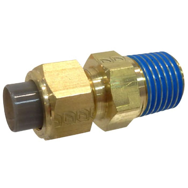 PN-8X6-PT1/4-BS ジュンロン黄銅製継手 ニップル 潤工社 R ミリ系列