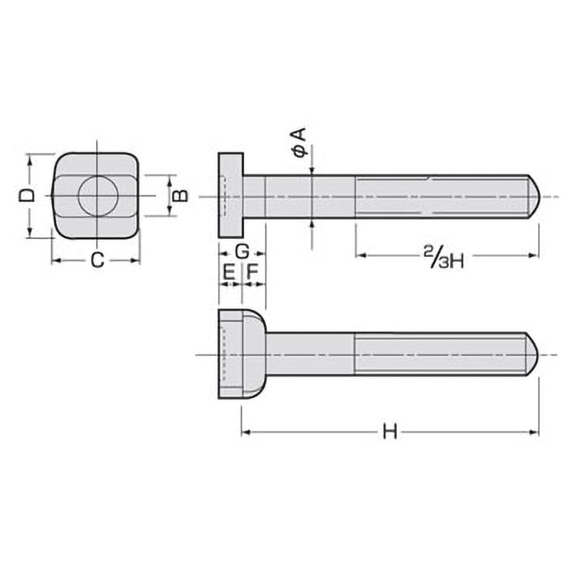 TBM-1675 Tスロットボルト スーパーツール ねじ寸法M16×2 TBM-1675