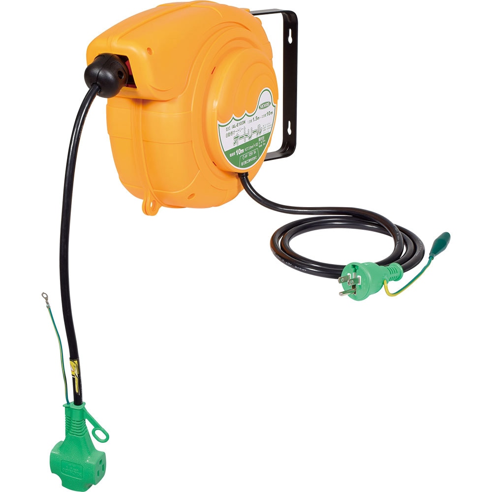 AL-E103N 自動巻きリール オートリール 日動工業 アース付 黄色 電線長