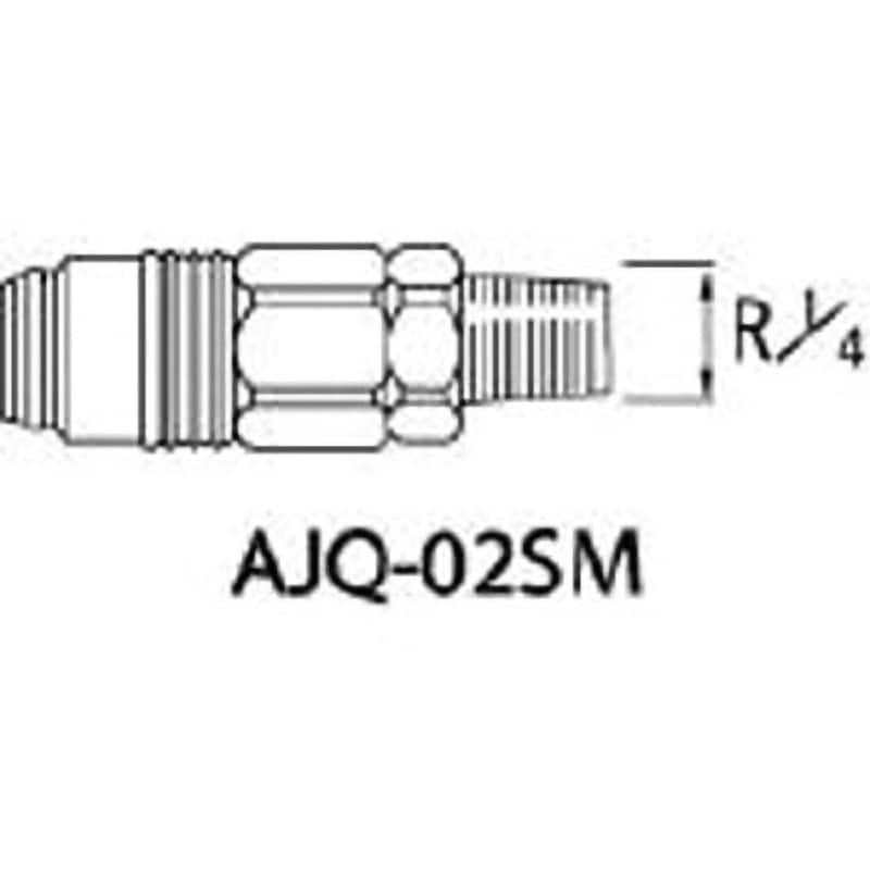 AJQ-02SM エアホース用ジョイント・エア用クイックジョイント 1個