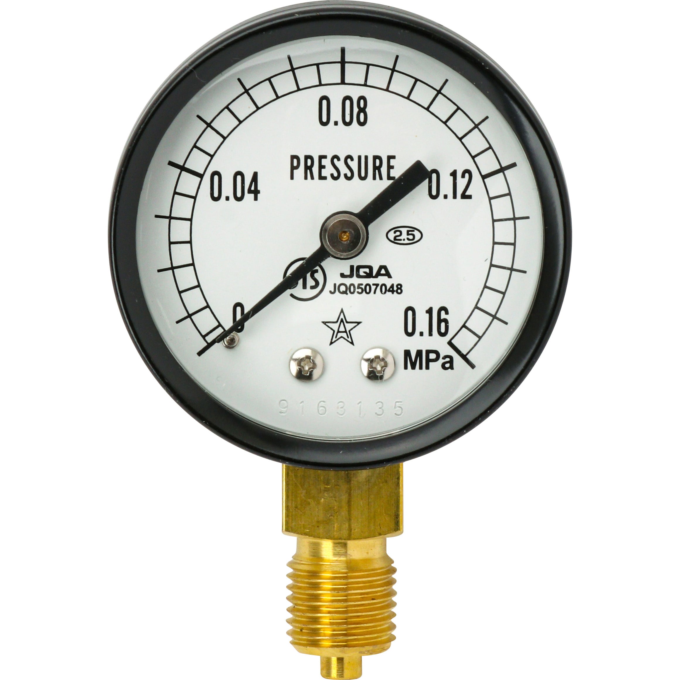S-11-0.16MP 小型圧力計(A形立型・Φ50) 1個 右下精器製造 【通販サイト