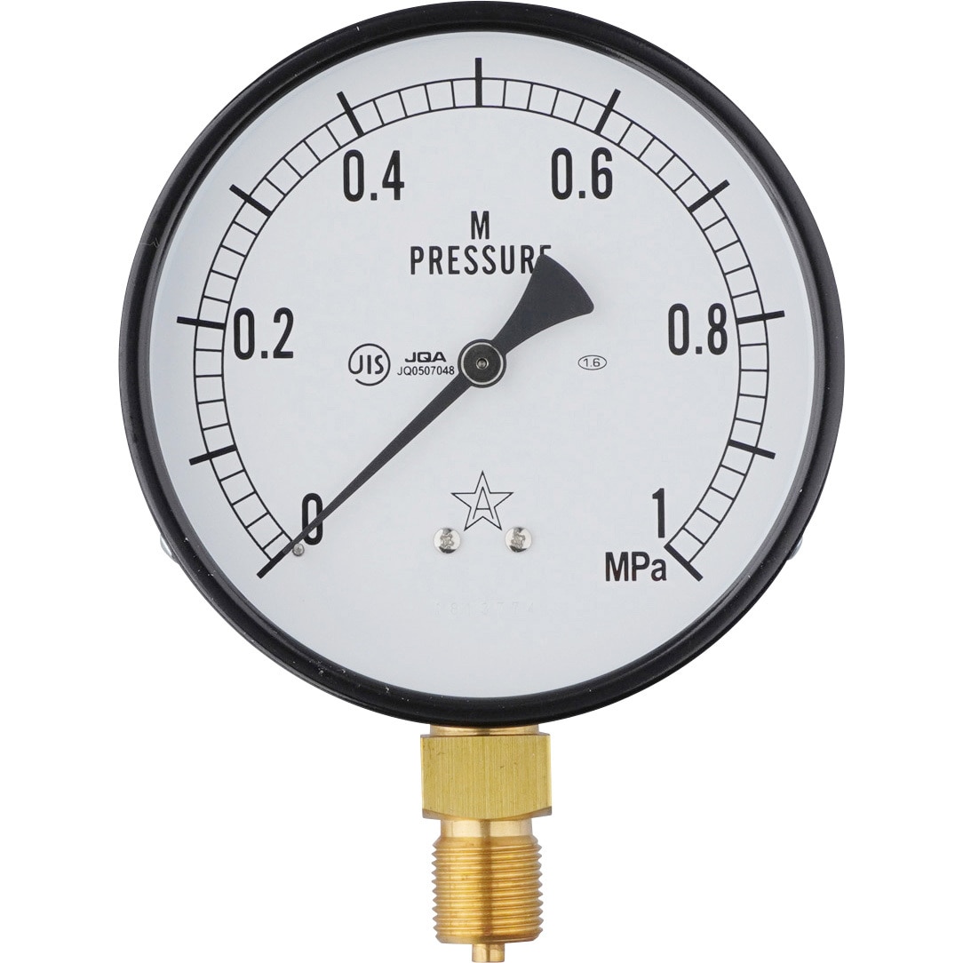 G411-211-M-1MP 一般蒸気用圧力計 Φ100 1個 右下精器製造 【通販サイト