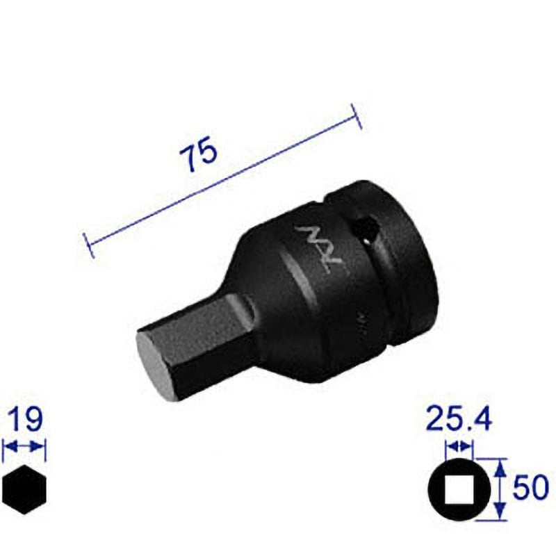 819C ヘキサゴンレンチソケット (差込角25.4mm) 1個 NAC(長堀工業