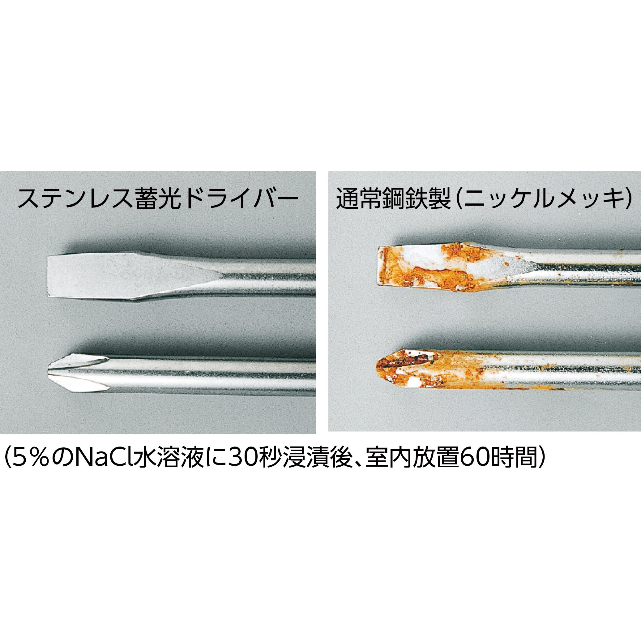 1505-6-100 ステンレス蓄光ドライバー ANEX 単品 刃先マグネットあり