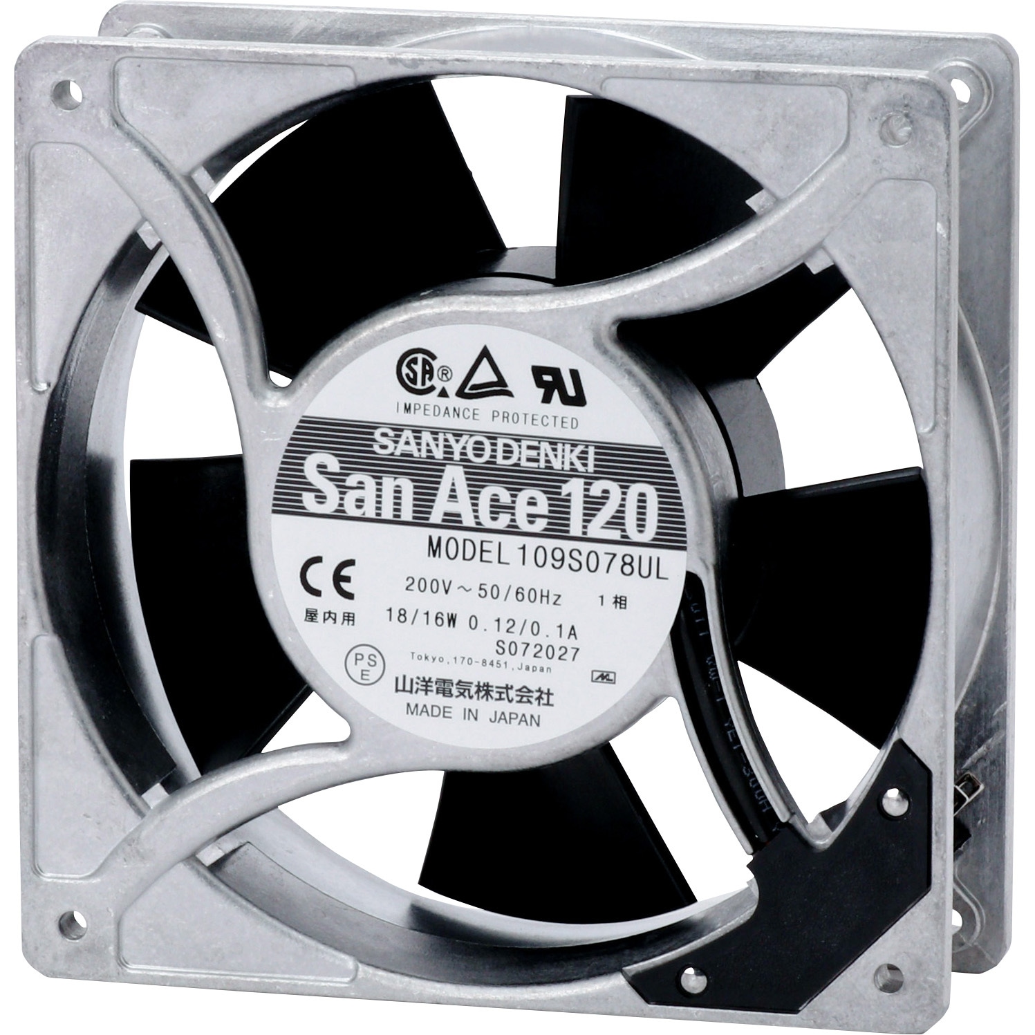 S109S078UL SanACE ACファン(プラグコード付属) 1台 山洋電気 【通販