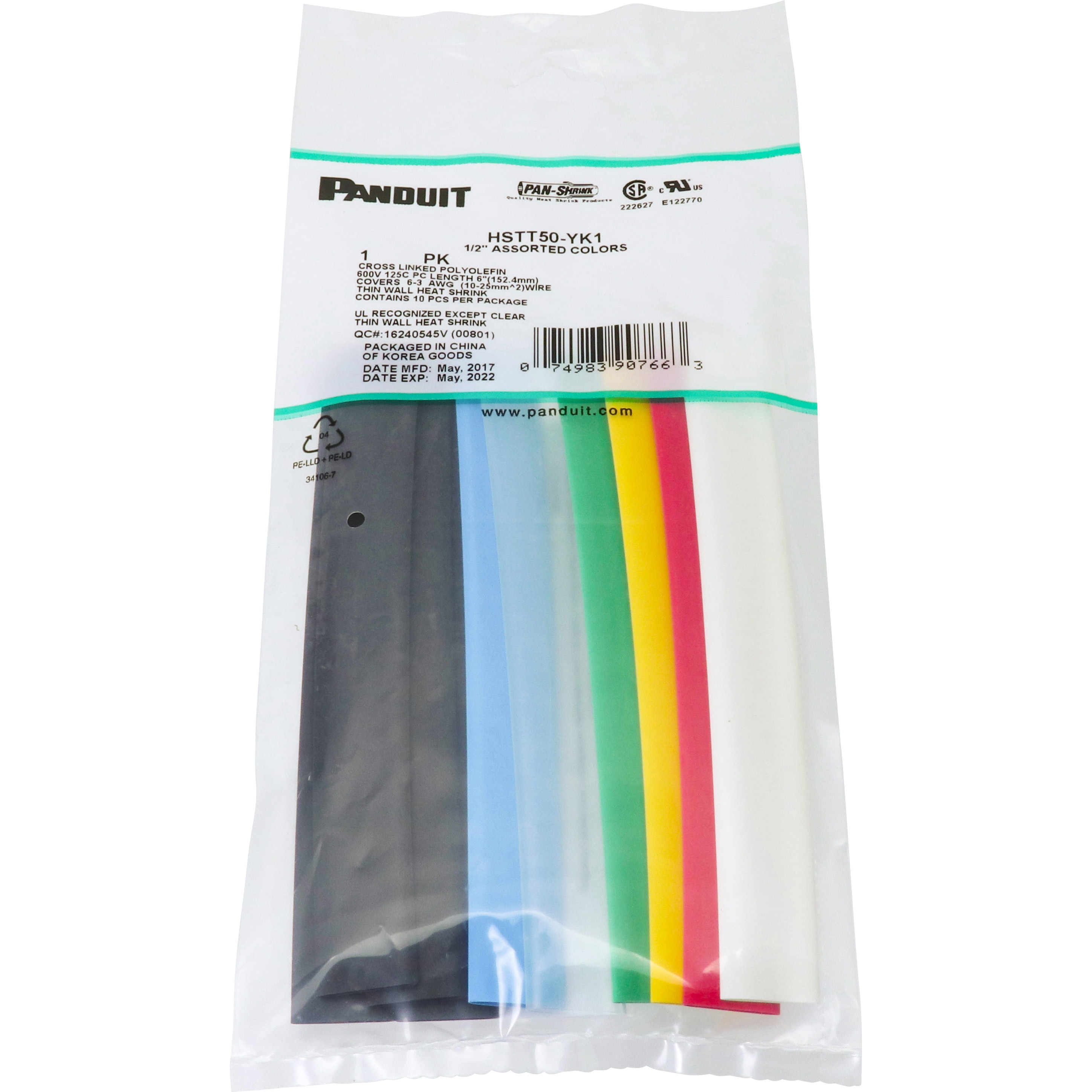 確認中 PANDUIT 熱収縮チュ-ブ 標準タイプ 青 (25本入) ( HSTT50-48-Q6 )